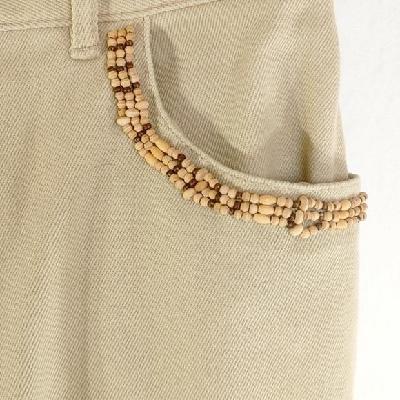 NWT Charter Club Petite Embellished 5 Pockets Khaki Denim Pants Jeans Size 10P - Picture 3 of 12